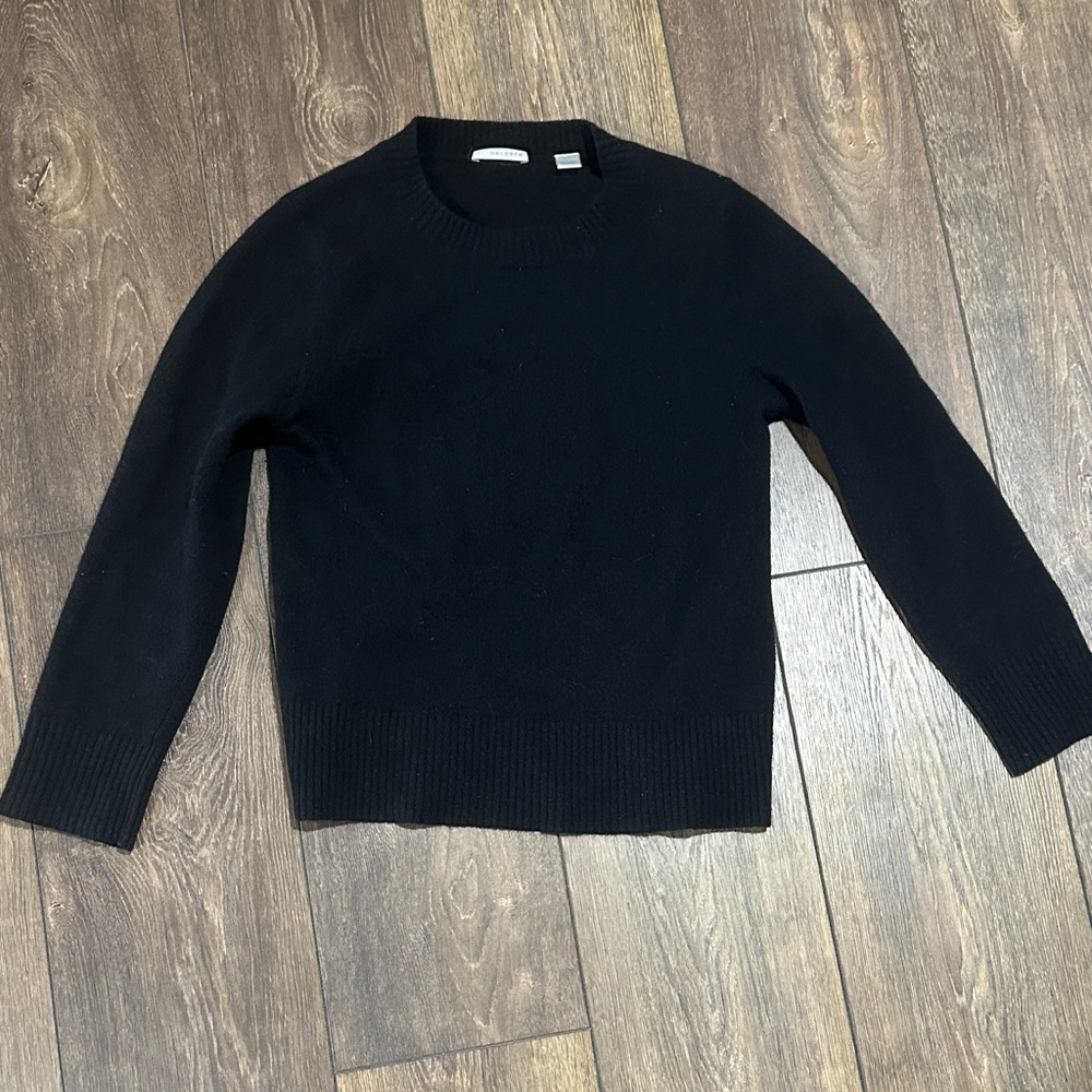 100% wool Nordstrom Halogen Black Crewneck Sweater XS petite